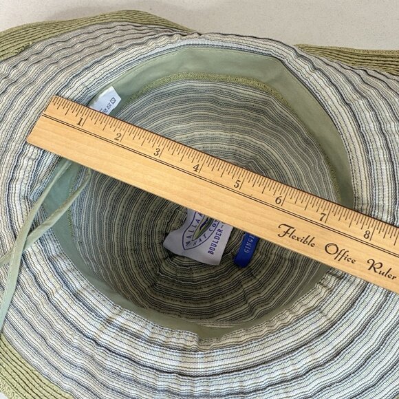 Wallaroo Ginger Sun Hat Pale Green Cream Wide Brim Adjustable Packable Summer - Picture 9 of 11